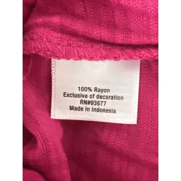 ana A New Approach XL Top Womens Sleeveless Ruffled V-Neck Fuchsia Pink - Picture 8 of 9